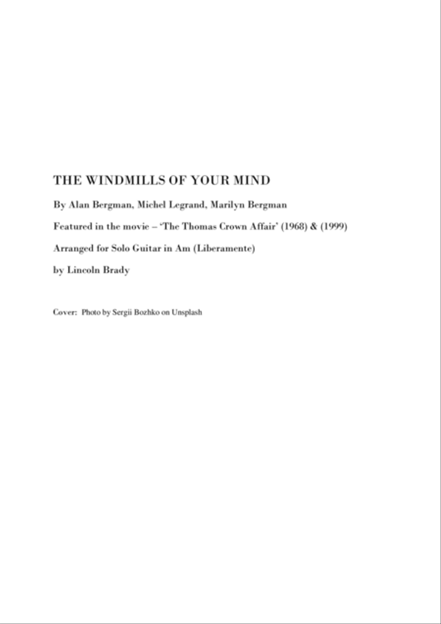 The Windmills Of Your Mind Guitar Solo scores gallery preview page 2