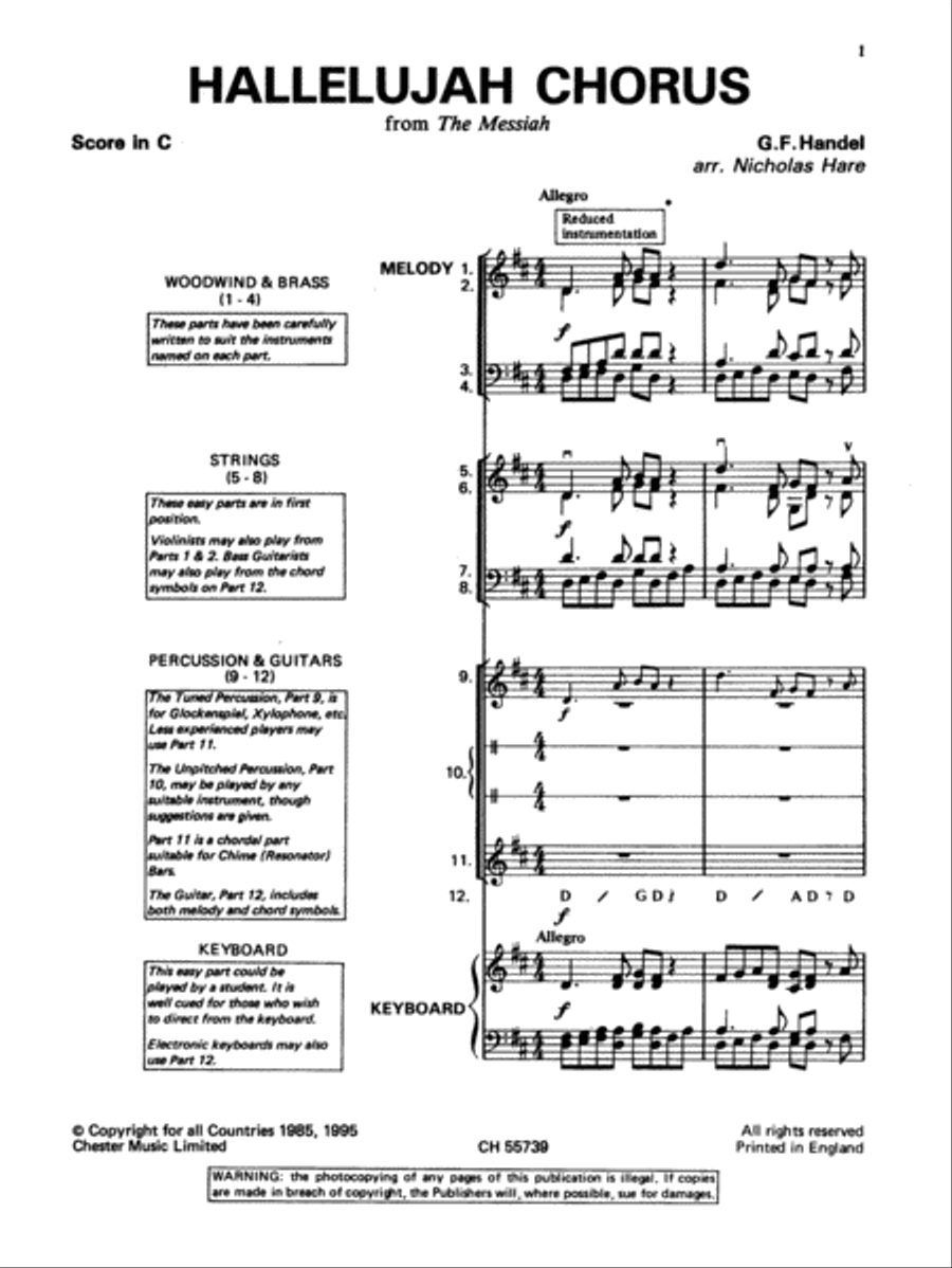 Hallelujah Chorus (from The Messiah) Choir scores gallery preview page 1