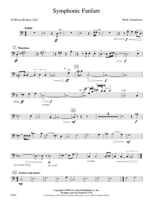Symphonic Fanfare: (wp) B-flat Tuba B.C.