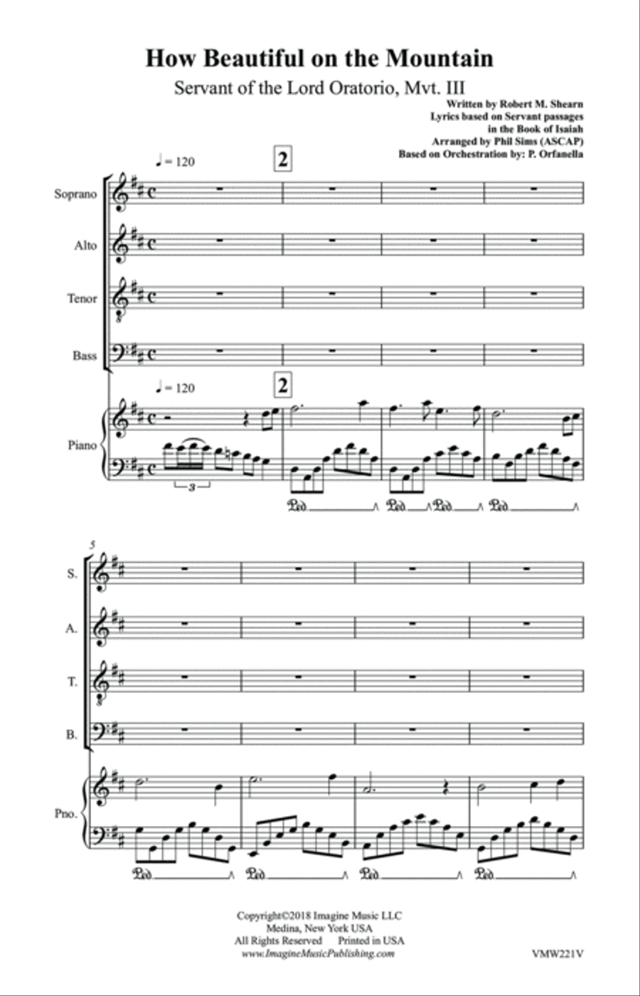 How Beautiful on the Mountain 4-Part scores gallery preview page 4
