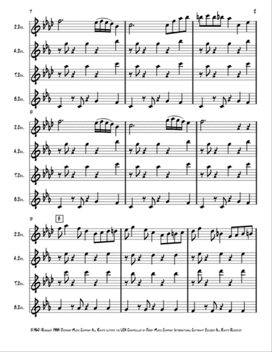 Take Five Saxophone Quartet scores gallery preview page 2