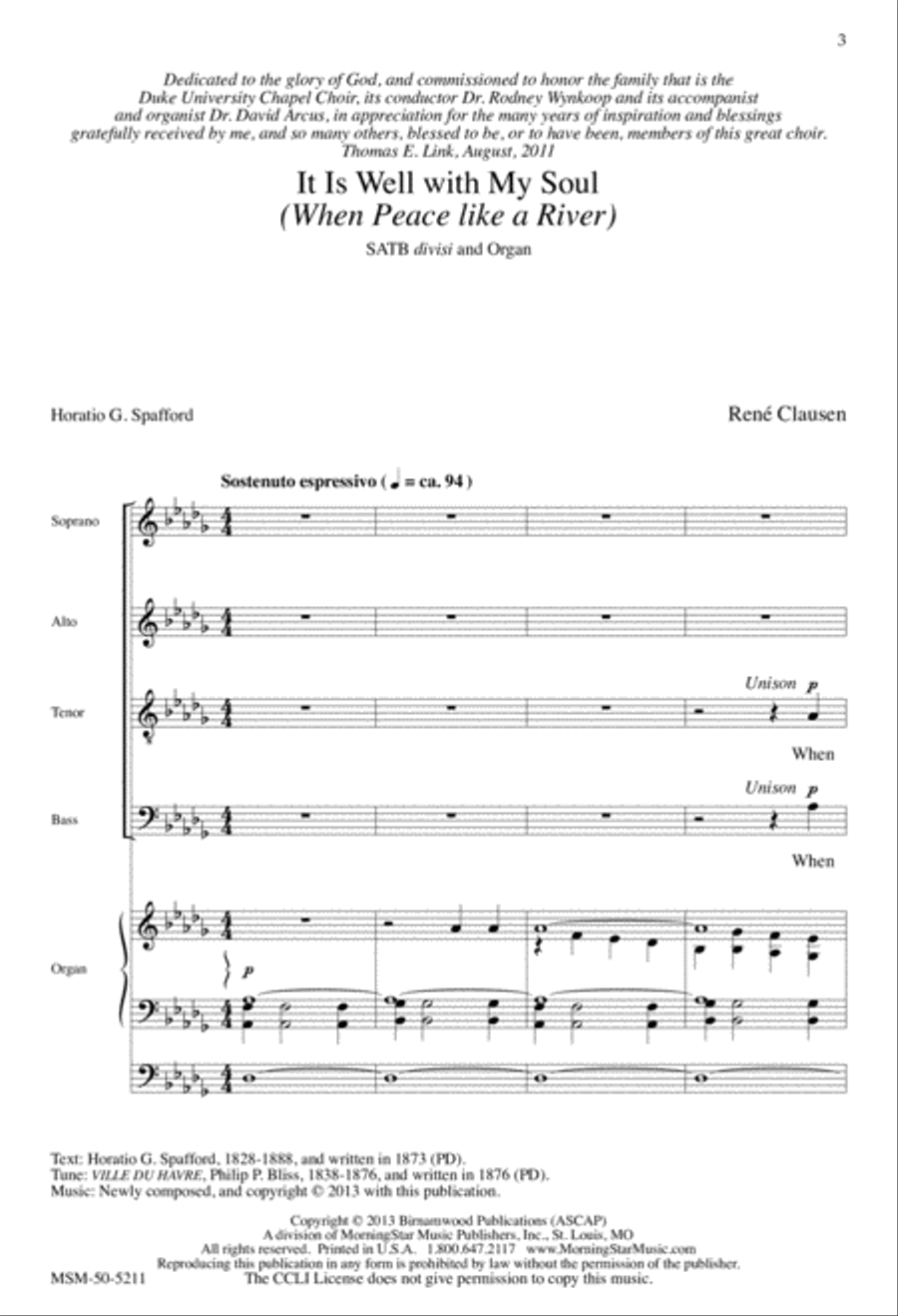 It Is Well with My Soul Divisi scores gallery preview page 1