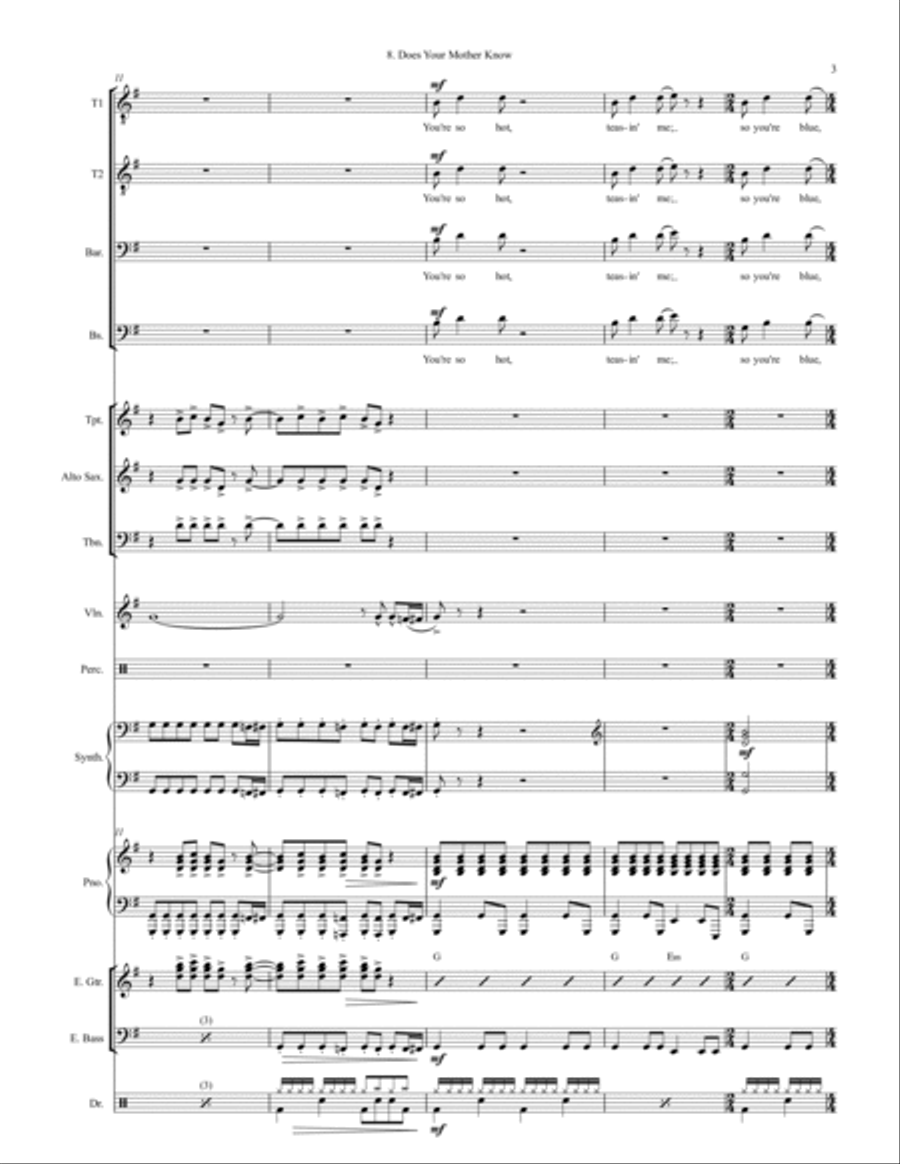 Does Your Mother Know Large Ensemble scores gallery preview page 3