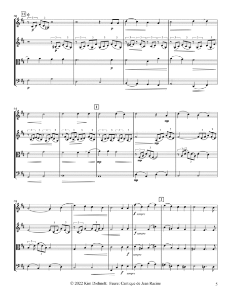 Faure: Cantique de Jean Racine (Arr. Diehnelt, for String Quartet) image number null
