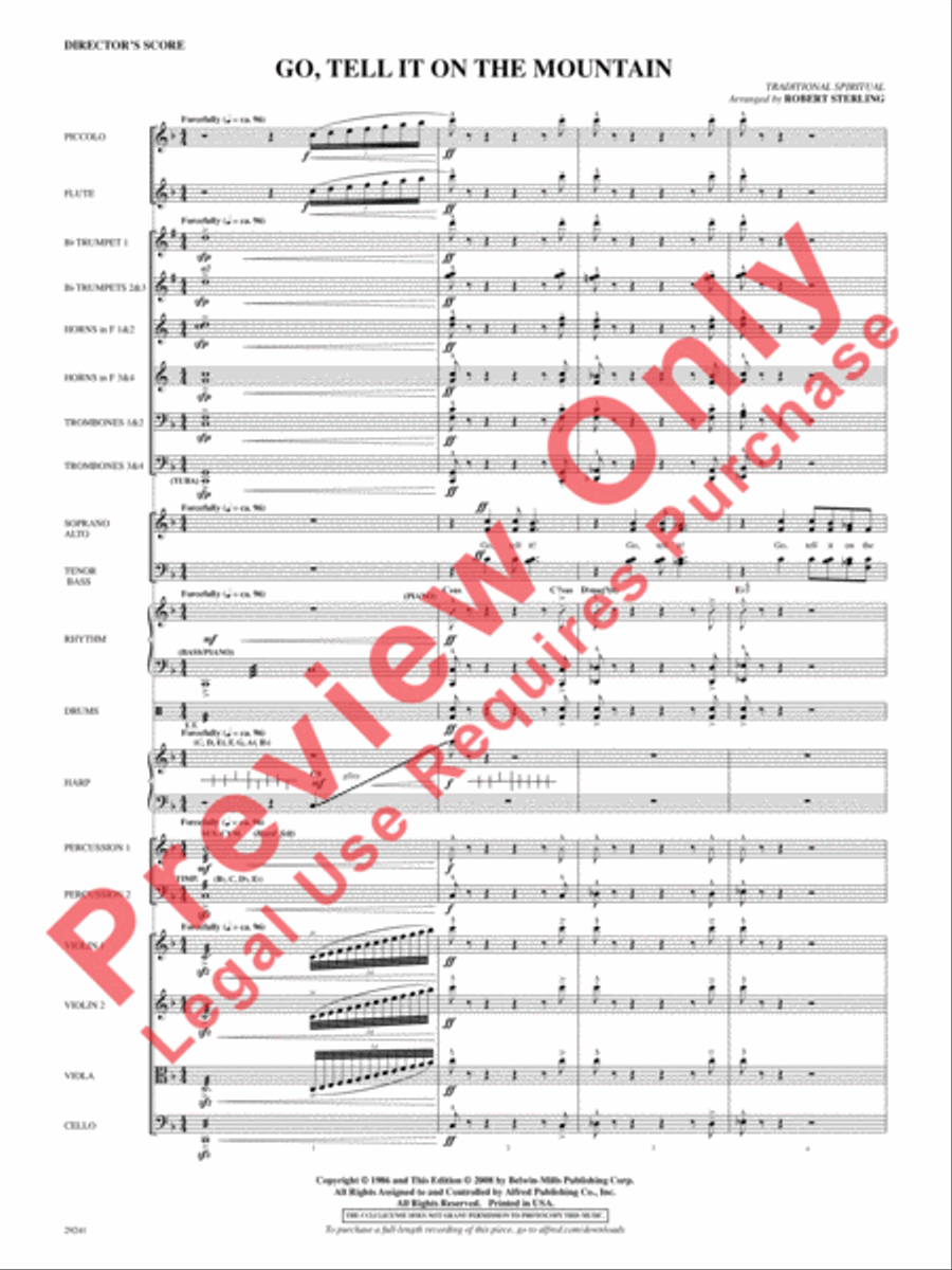 Go, Tell It on the Mountain Choir scores gallery preview page 2