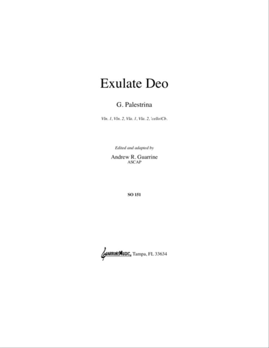 Exulate Deo Exulate Deo String Orchestra scores gallery preview page 1