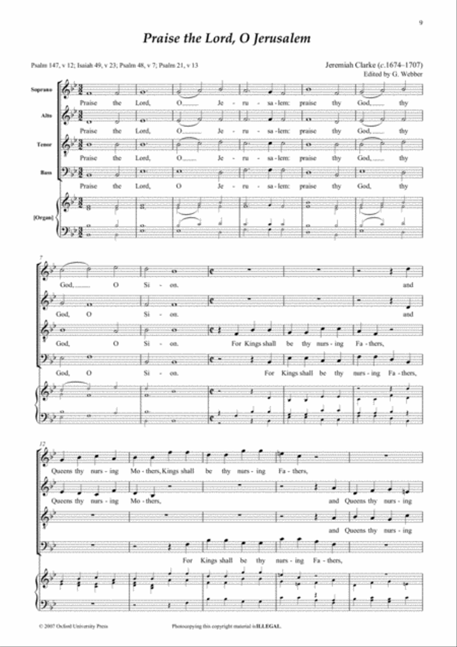 The Restoration Anthem Volume 2 1688-1714 Divisi scores gallery preview page 2