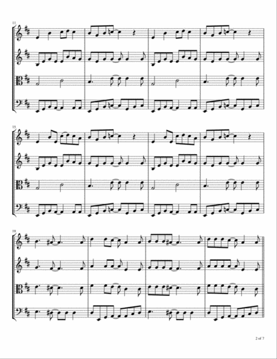 Incense And Peppermints String Quartet scores gallery preview page 3