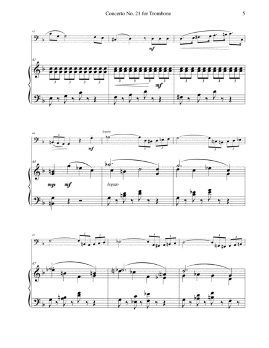 Concerto No. 21 for Solo Trombone Trombone Solo scores gallery preview page 5