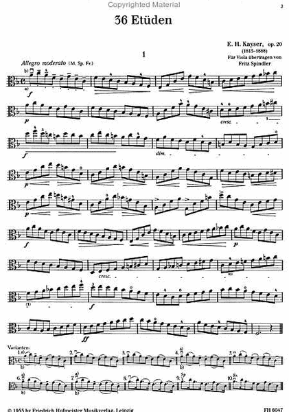 36 Etuden fur Violine, op. 20