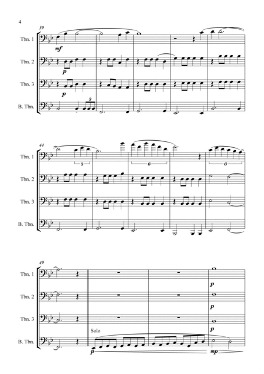 Time To Say Goodbye Brass Quartet scores gallery preview page 6