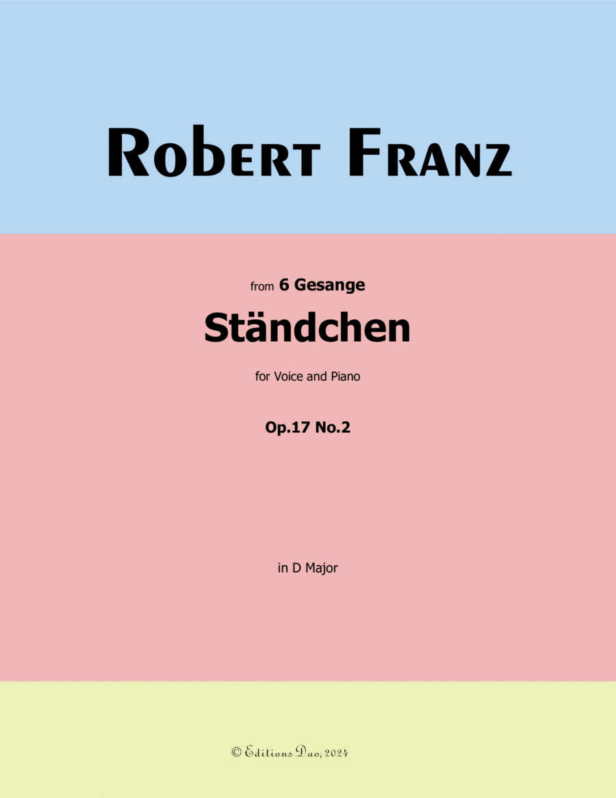 Standchen, by Robert Franz, in D Major Voice scores gallery preview page 1