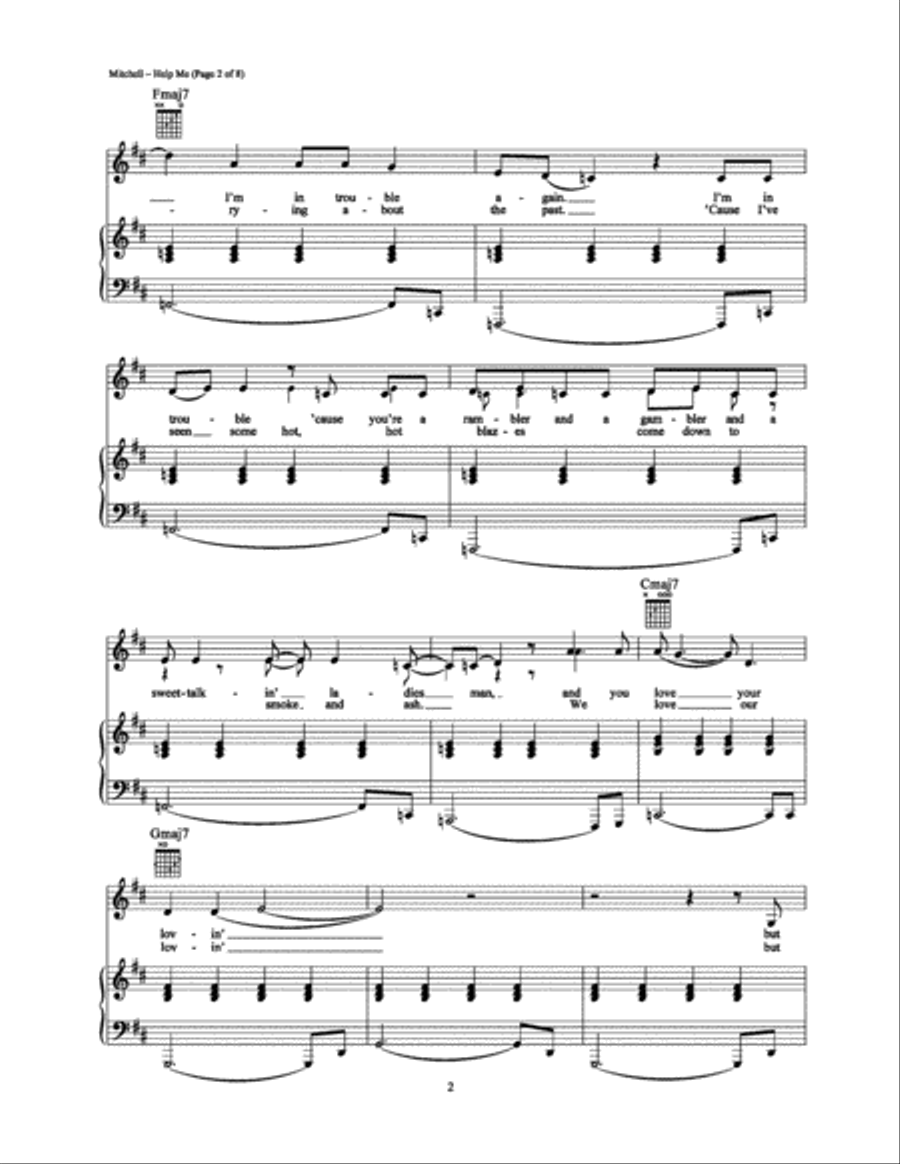 Help Me Help Me Piano, Vocal, Guitar scores gallery preview page 2