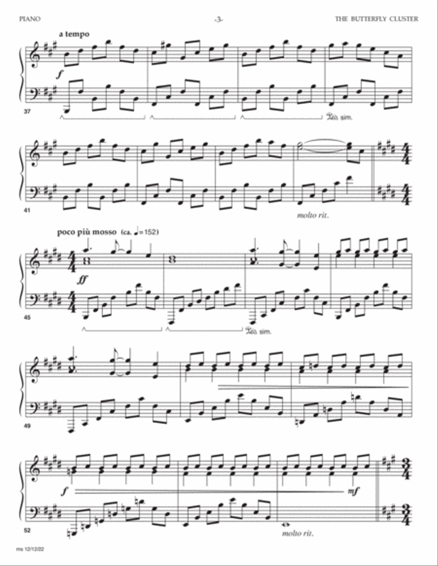 Butterfly Cluster Piano scores gallery preview page 3