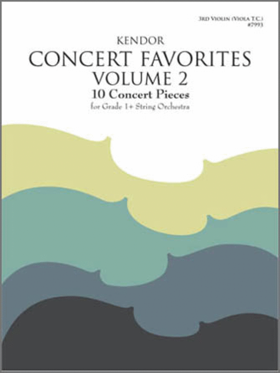 Kendor Concert Favorites, Volume 2 - 3rd Violin (Viola T.C.) Viola scores gallery preview page 1