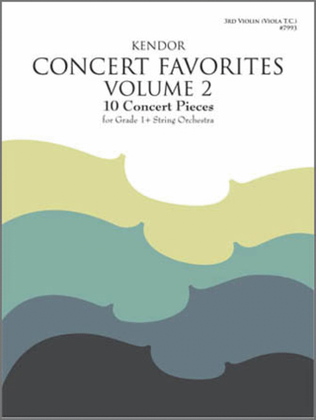 Book cover for Kendor Concert Favorites, Volume 2 - 3rd Violin (Viola T.C.)