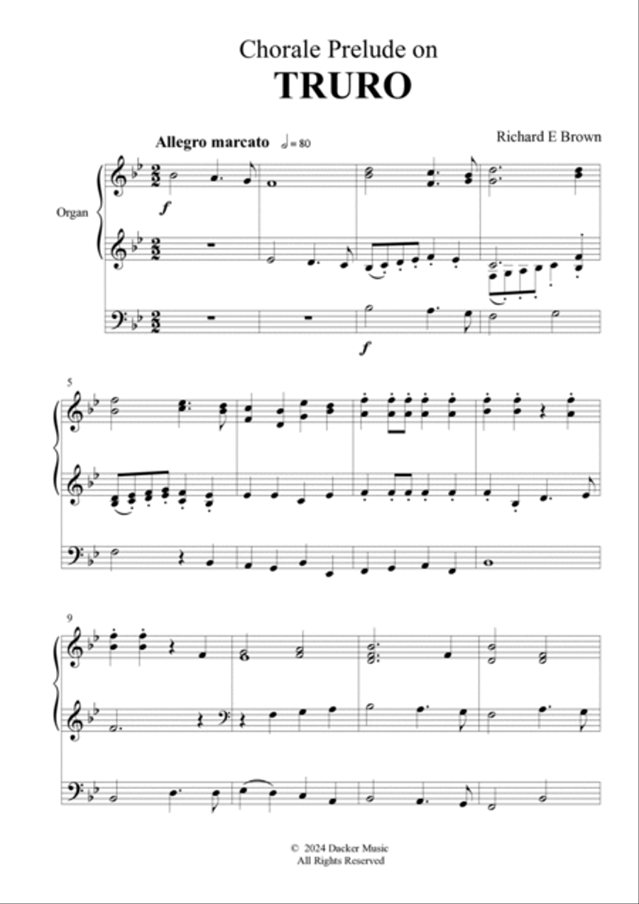 Chorale Prelude on Truro - organ Organ Solo scores gallery preview page 3