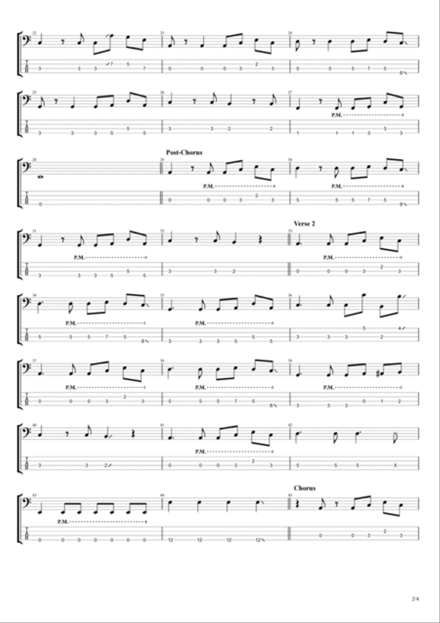 Flowers Flowers Bass Guitar scores gallery preview page 2