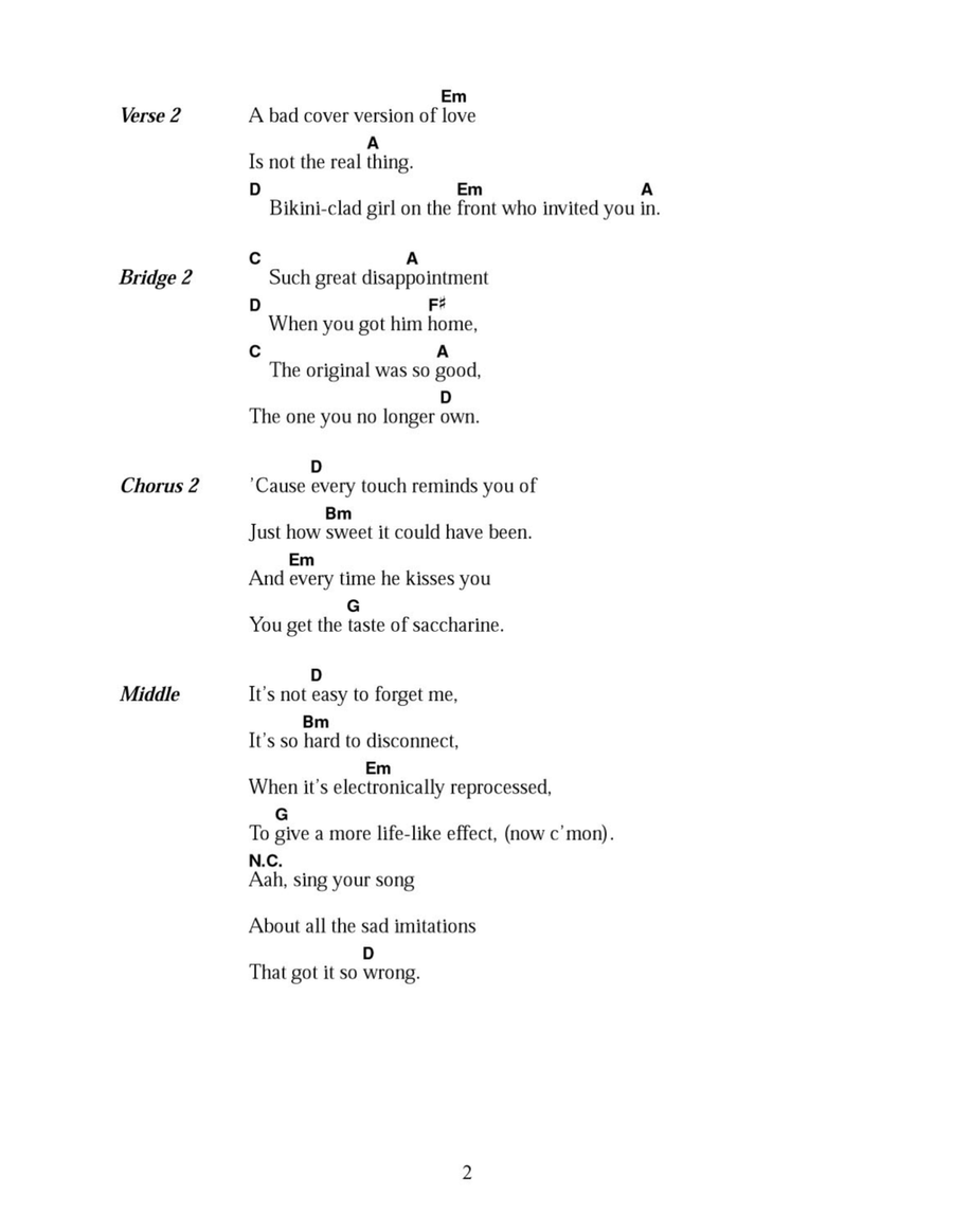 Bad Cover Version Bad Cover Version Acoustic Guitar scores gallery preview page 2