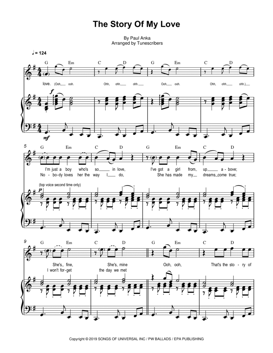 The Story Of My Love The Story Of My Love Voice scores gallery preview page 1