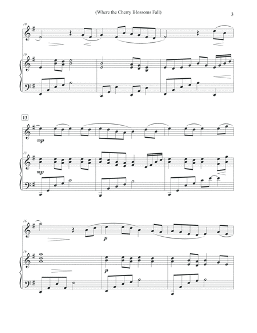 Where the Cherry Blossoms Fall - Oboe & Piano Piano scores gallery preview page 3