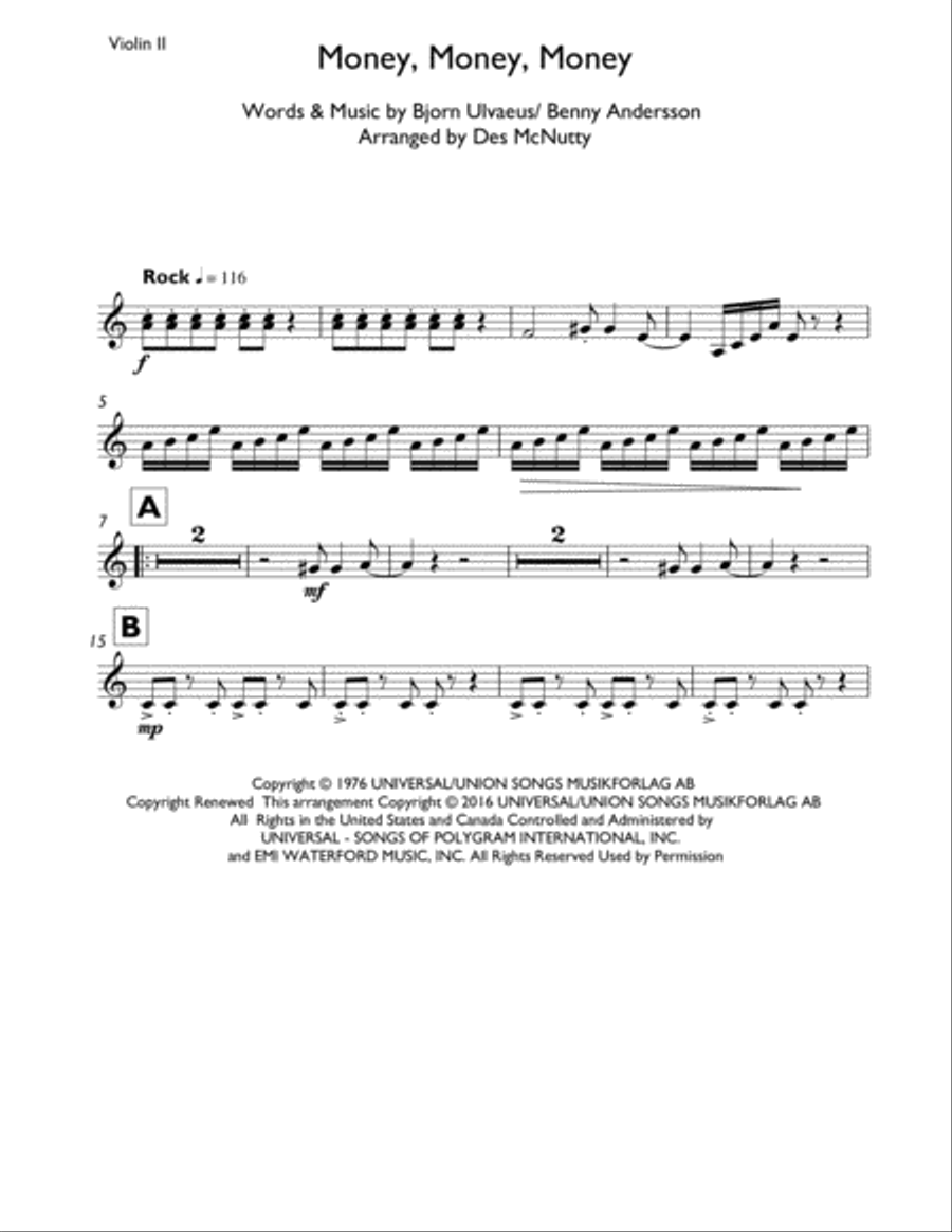 Money, Money, Money String Quartet scores gallery preview page 6