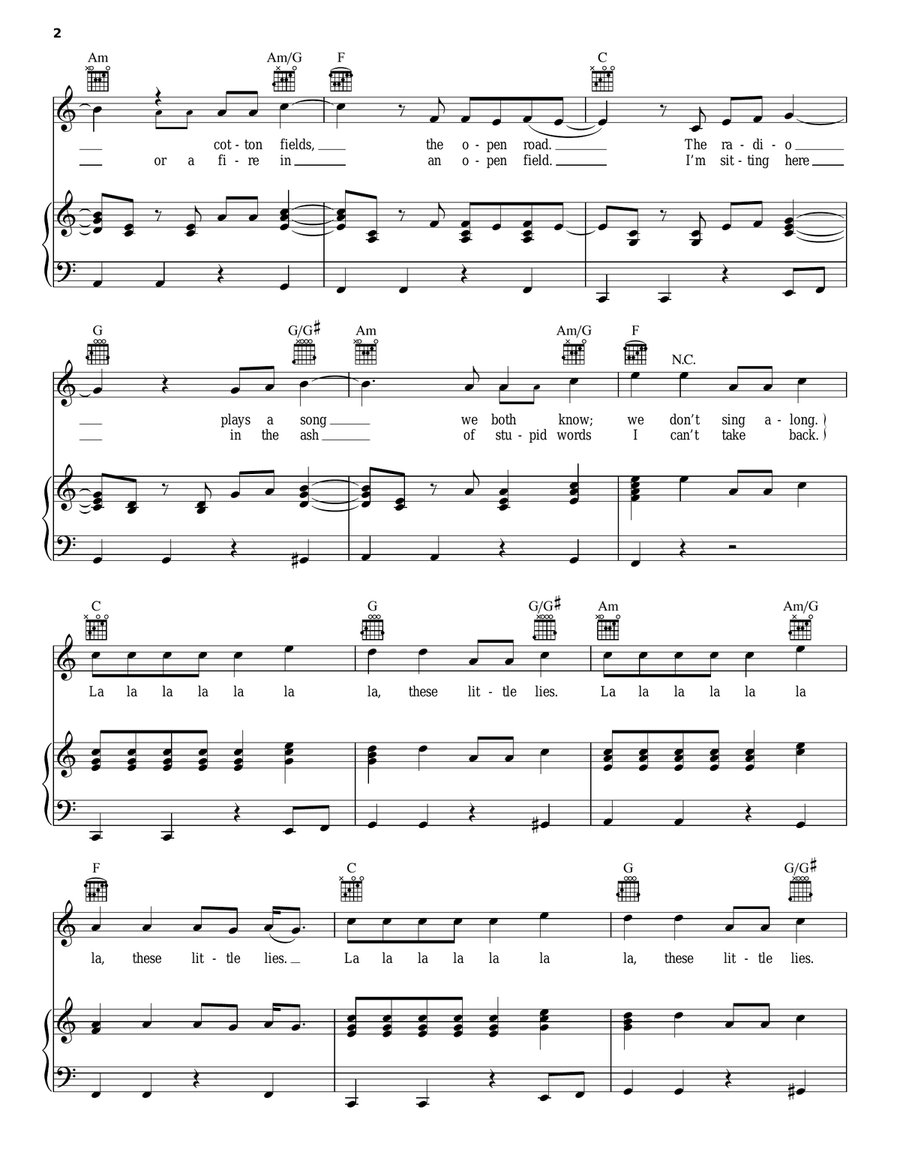 Little Lies Acoustic Guitar scores gallery preview page 2