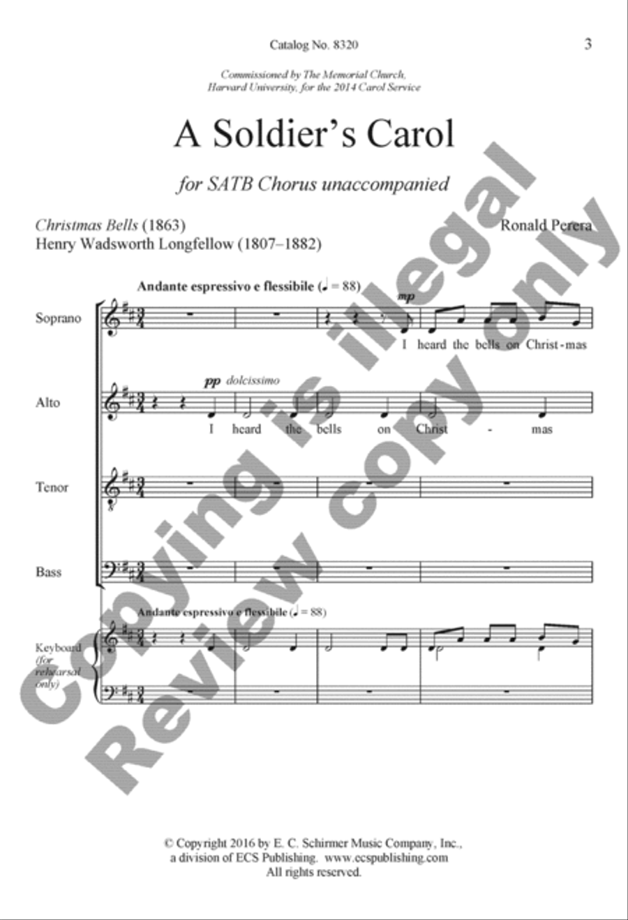 A Soldier's Carol 4-Part scores gallery preview page 3