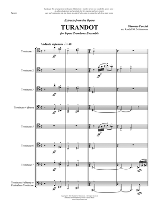 Book cover for Turandot - Extracts from the Opera for 8-part Trombone Ensemble