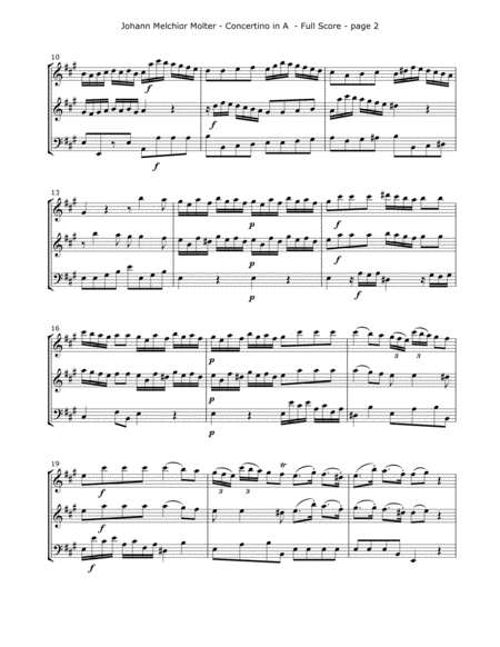 Molter, J. - Concertino (Mvt. 1) for Two Violins and Cello image number null