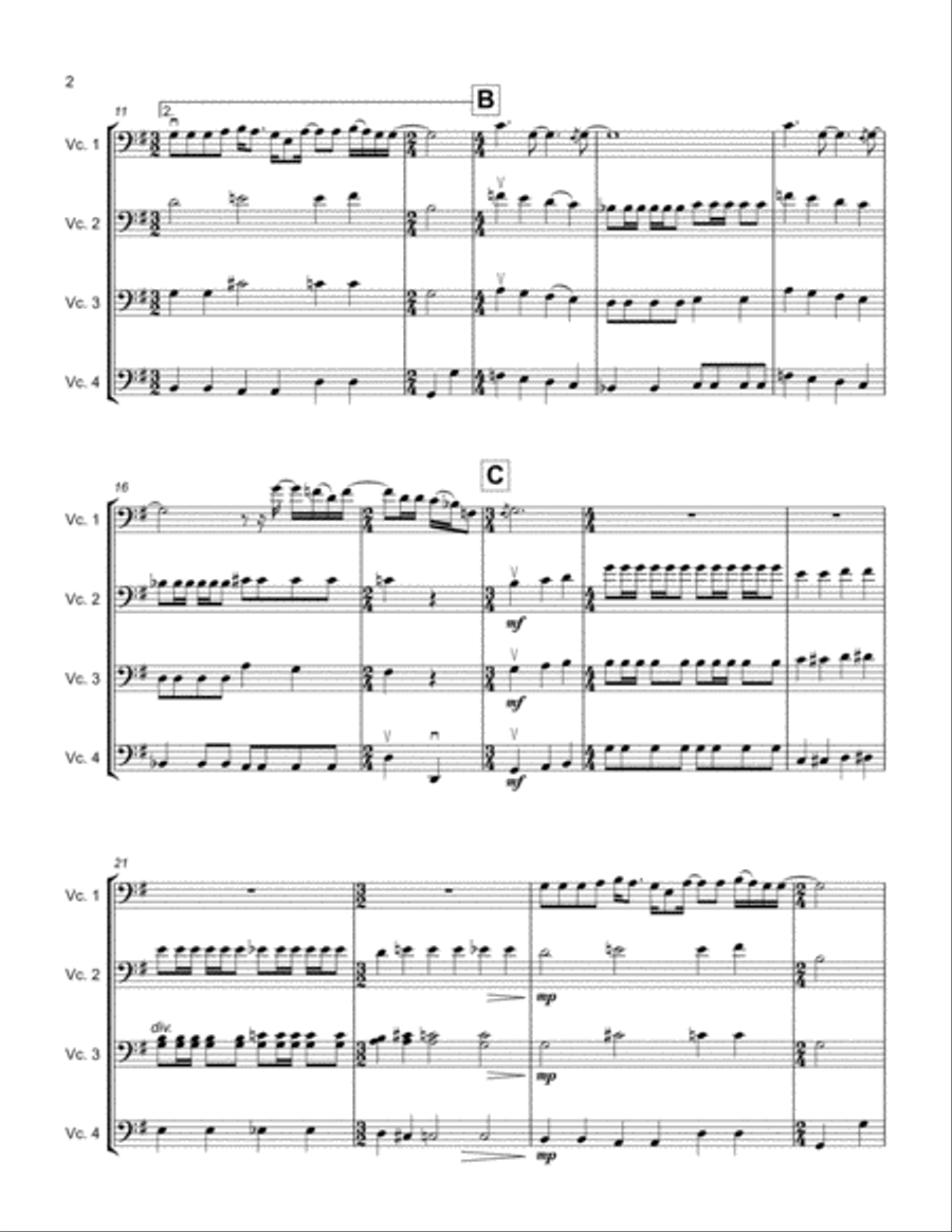 Blackbird Cello Solo scores gallery preview page 2
