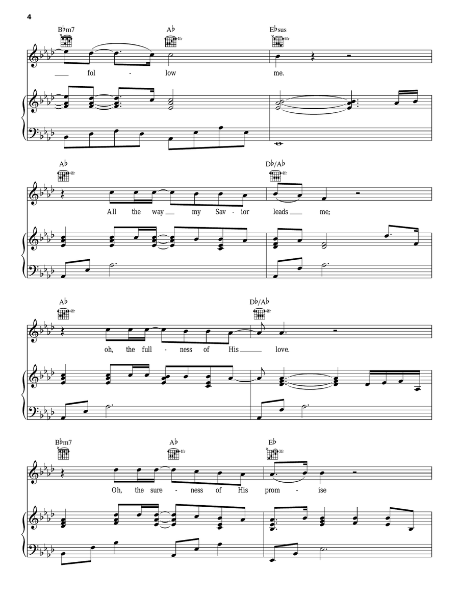 All The Way My Savior Leads Me Piano, Vocal, Guitar scores gallery preview page 4