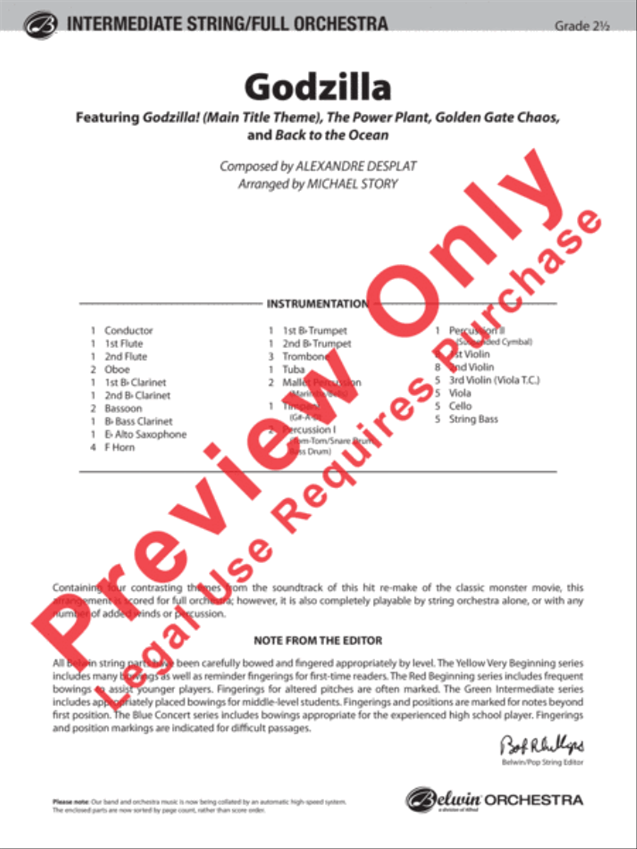 Godzilla Godzilla Full Orchestra scores gallery preview page 21