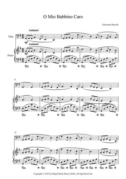 O Mio Babbino Caro - Giacomo Puccini (Tuba + Piano) image number null