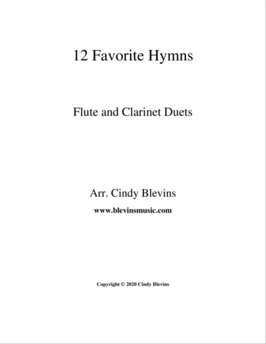 12 Favorite Hymns, Flute and Clarinet Duets Woodwind Duet scores gallery preview page 6
