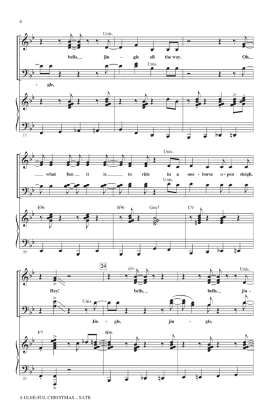 A Glee-ful Christmas (Choral Medley)(arr. Mark Brymer) 4-Part scores gallery preview page 3