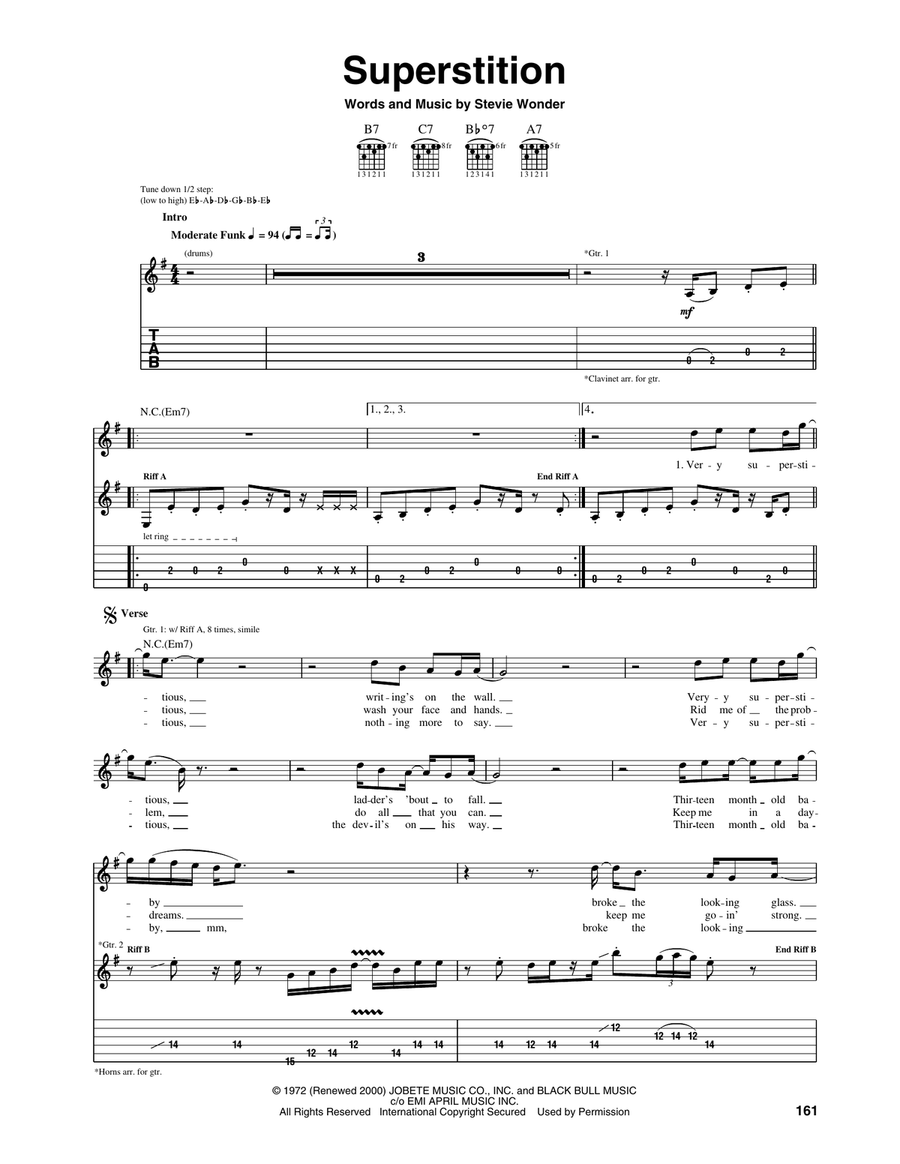 Superstition Acoustic Guitar scores gallery preview page 1