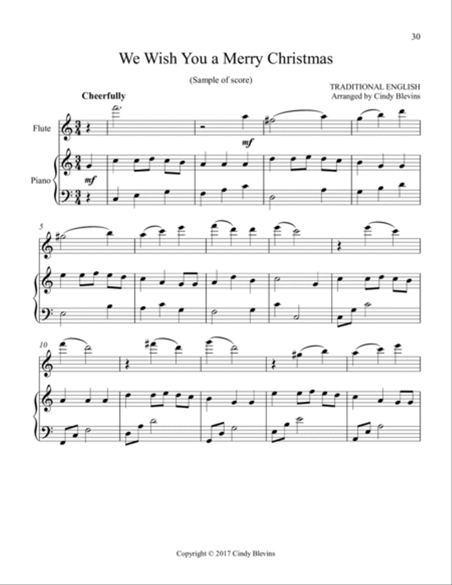Piano and Flute, Christmas, Set 1 Flute Solo scores gallery preview page 6