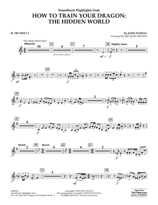 Book cover for How To Train Your Dragon: The Hidden World (arr. Michael Brown) - Bb Trumpet 2