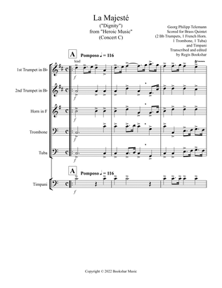 La Majeste (from "Heroic Music") (C) (Brass Quintet - 2 Trp, 1 Hrn, 1 Trb, 1 Tuba, Timp)