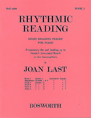 Book cover for Joan Last: Rhythmic Reading (Sight Reading Pieces) Book 1 Grade 1