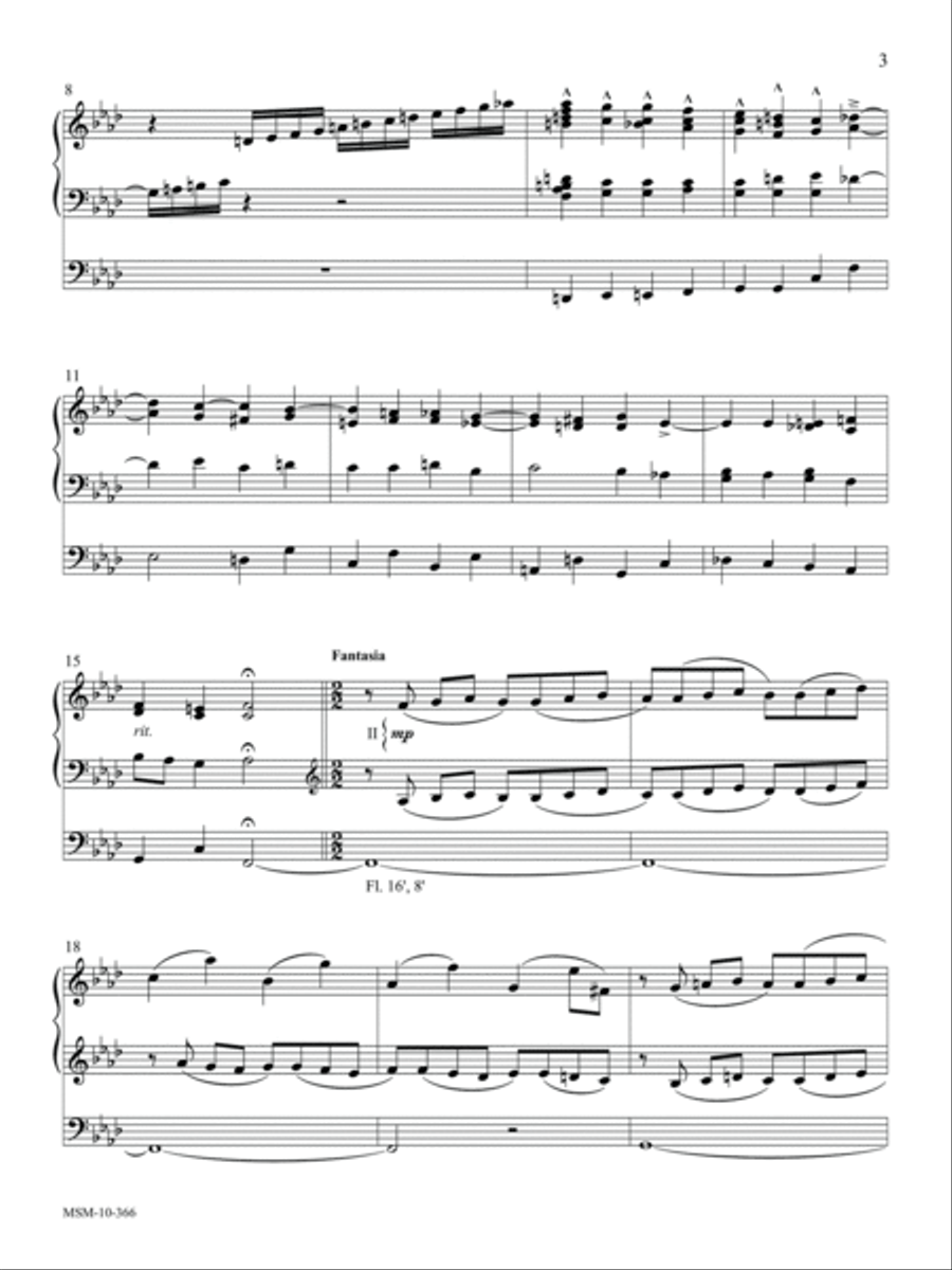 Four Chorale Preludes for Sunday Mornings Organ Solo scores gallery preview page 5