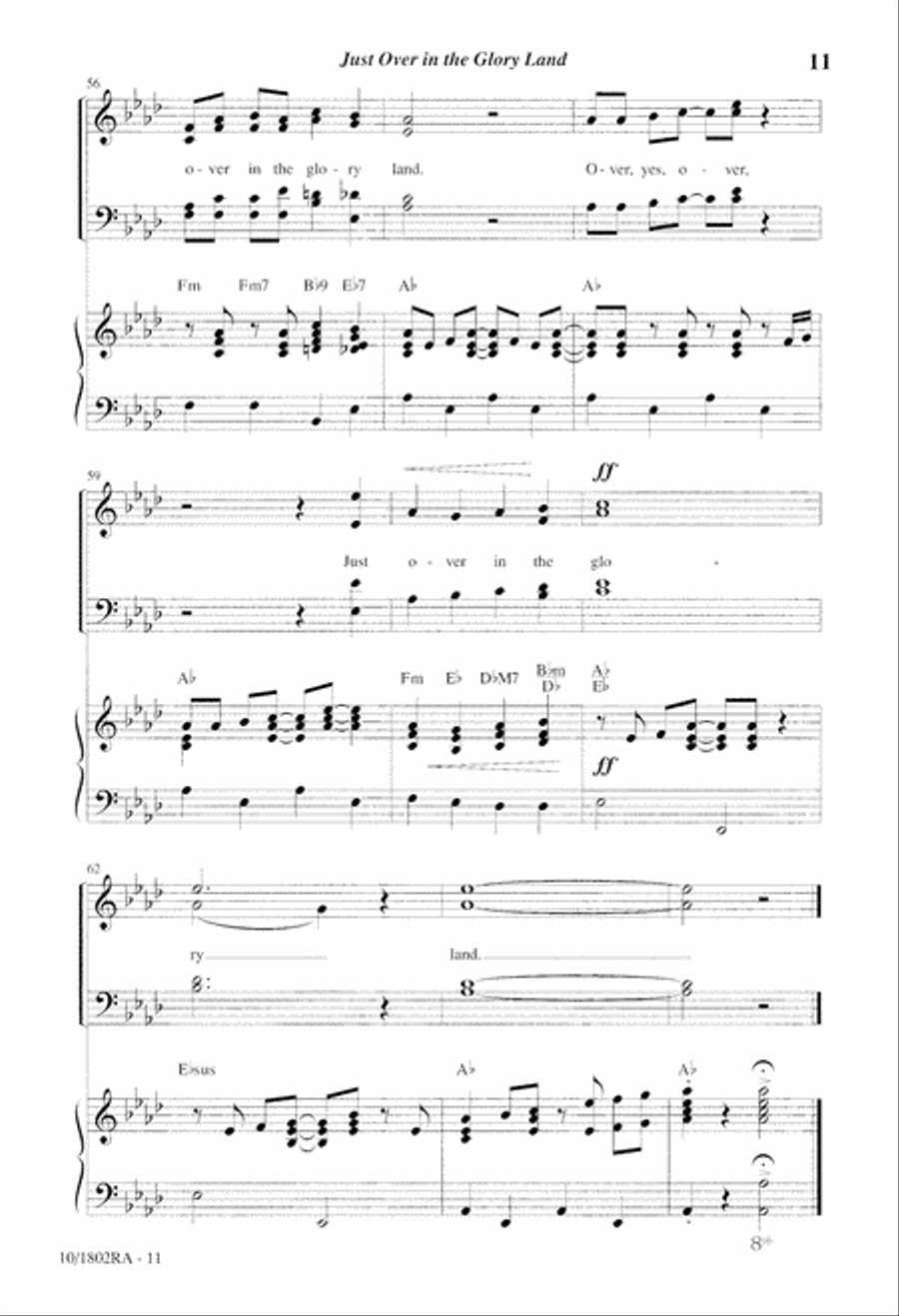 Just Over in the Glory Land 4-Part scores gallery preview page 11