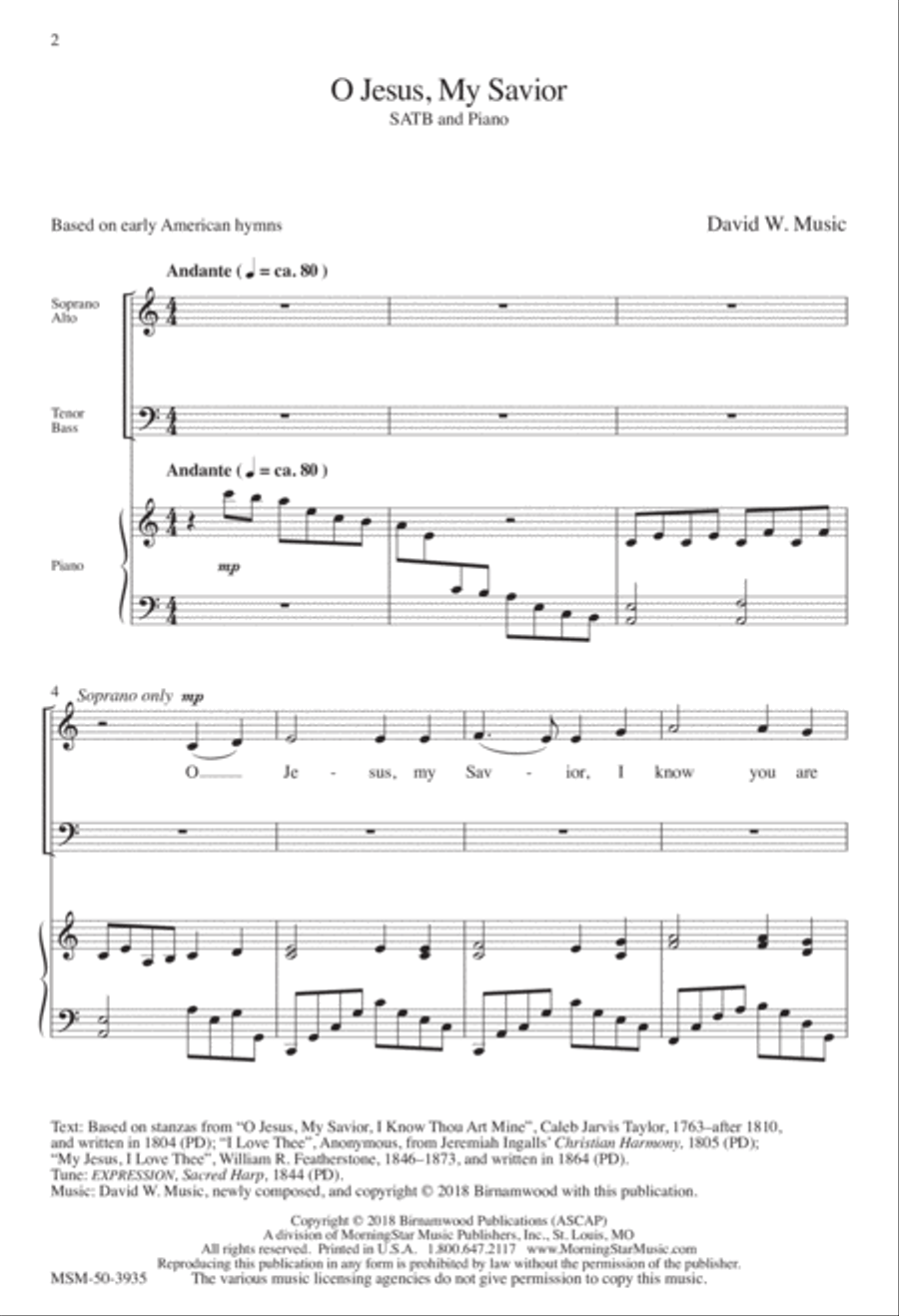 O Jesus, My Savior 4-Part scores gallery preview page 2