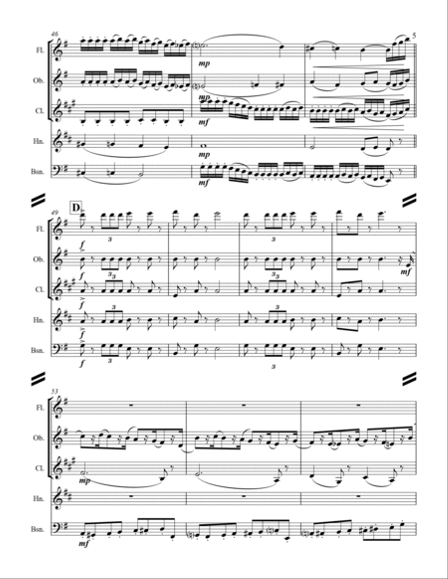 The Nutcracker Suite - 2. Marche (for Woodwind Quintet) Woodwind Quintet scores gallery preview page 6