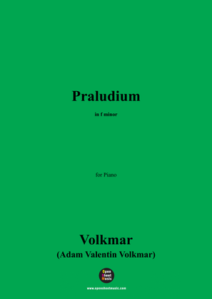 Book cover for Volkmar-Praludium,in f minor,for Piano
