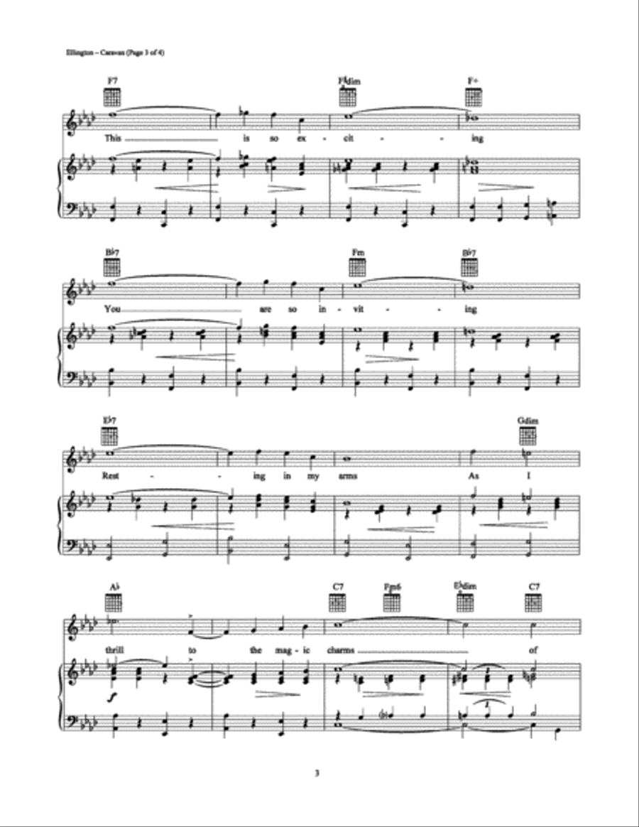 Caravan Piano, Vocal, Guitar scores gallery preview page 3