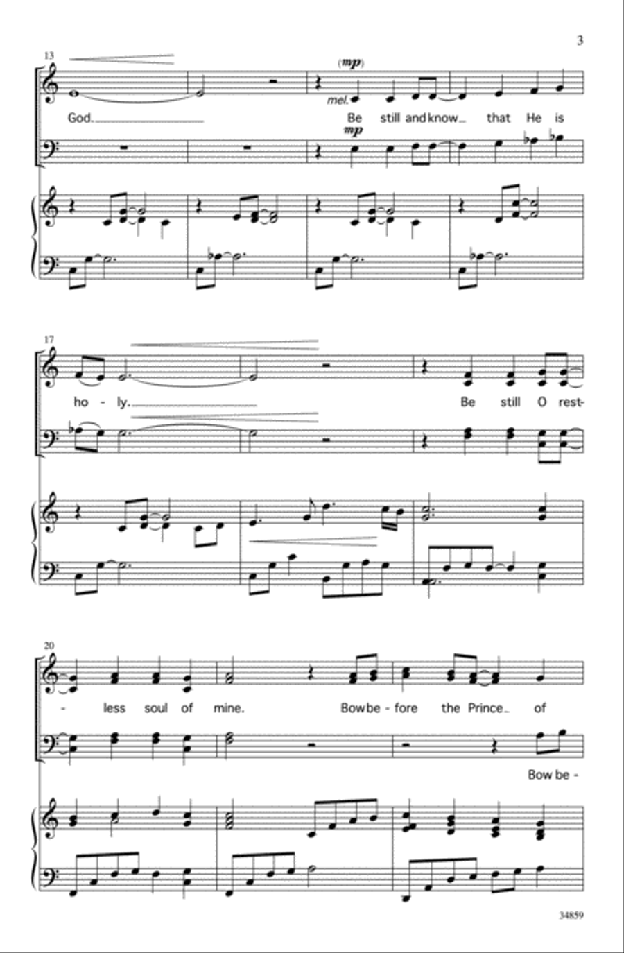Be Still and Know 4-Part scores gallery preview page 3