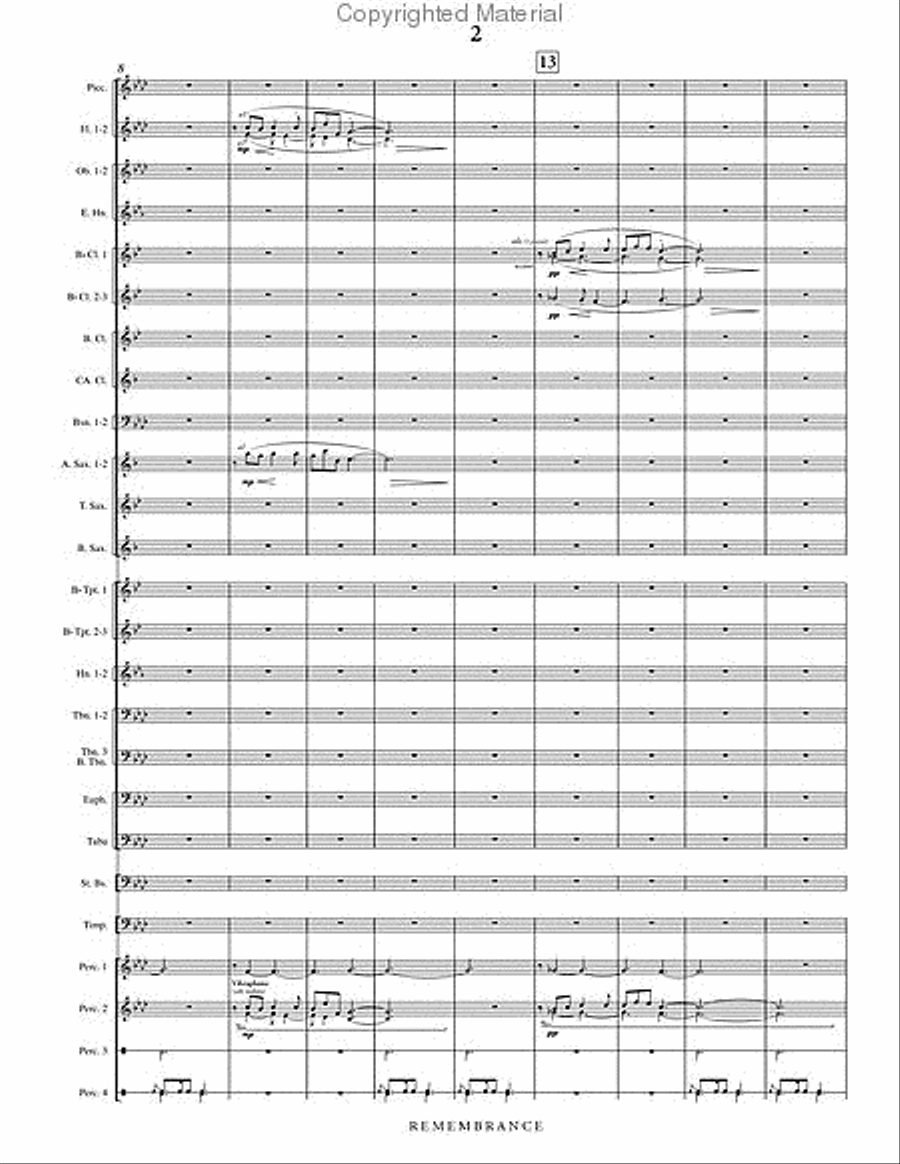 Remembrance Concert Band scores gallery preview page 3
