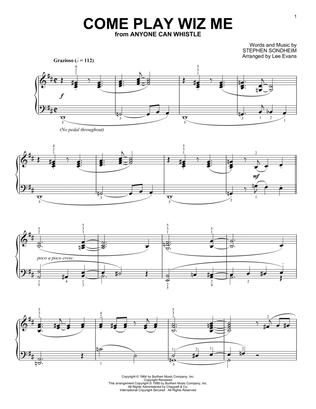 Come Play Wiz Me (from Anyone Can Whistle) (arr. Lee Evans)